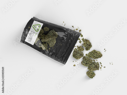 Cannabis Product Package - Black Pouch with Clear Backing