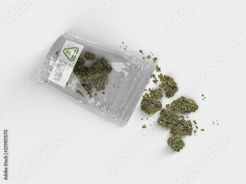 Cannabis Product Package - White Pouch with Clear Backing