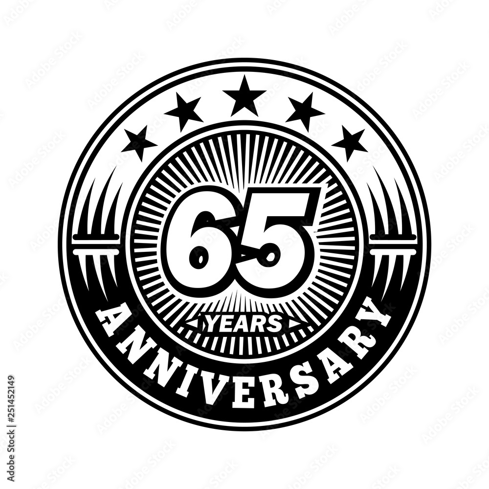 custom made wallpaper toronto digital65 years anniversary. Anniversary logo design. Vector and illustration.