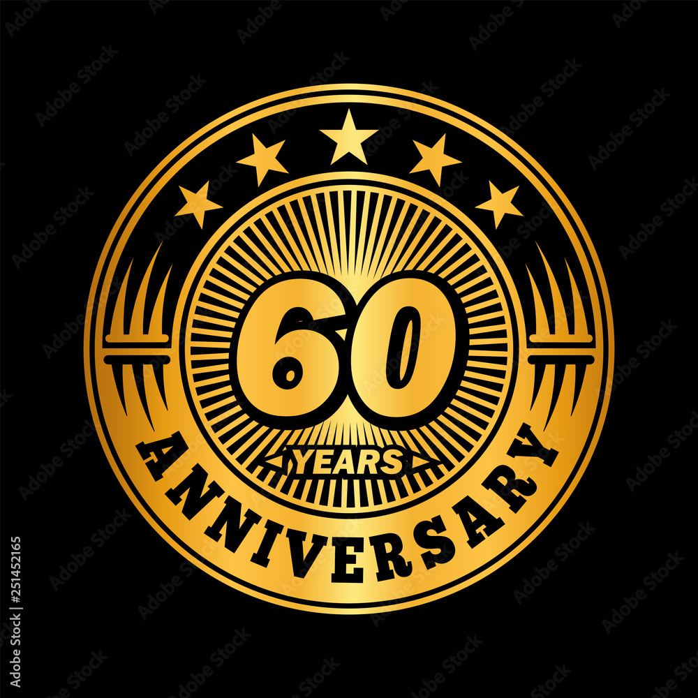 60 years anniversary. Anniversary logo design. Vector and illustration.