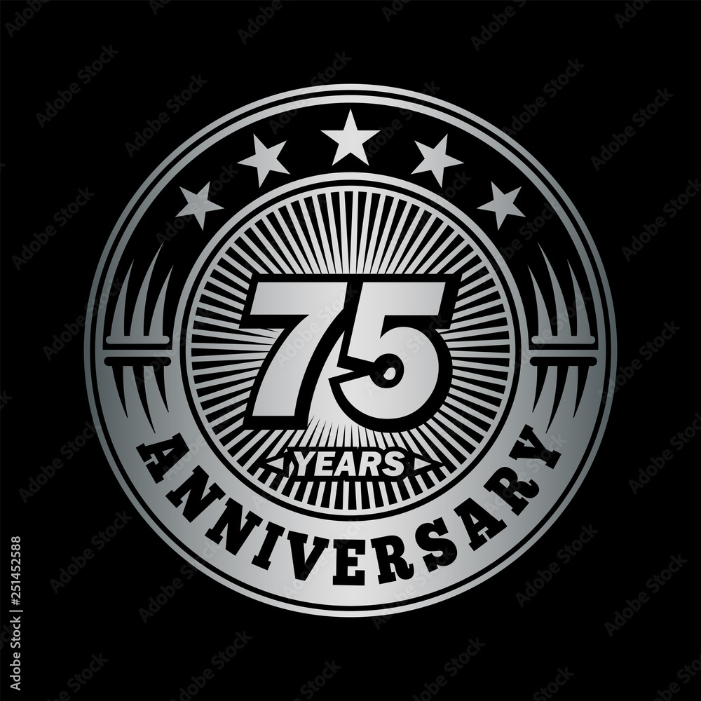 75 years anniversary. Anniversary logo design. Vector and illustration.