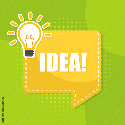 Quick Tips with light bulb. Idea flat vector. Vector Illustration.