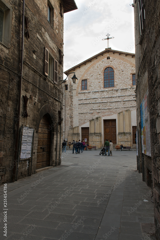Saint Domenico church in Gubbio, medieval city of Umbria, central Italy