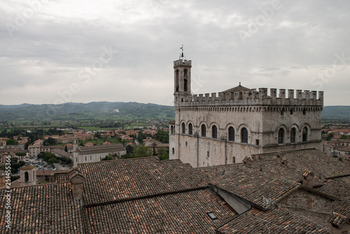 Palazzo dei Consoli, a medieval ancient building in Gubbio, Umbria, central Italy photo