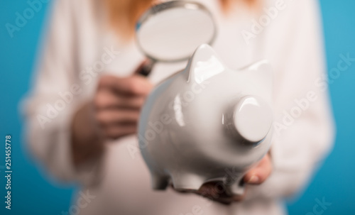 young girl searching money