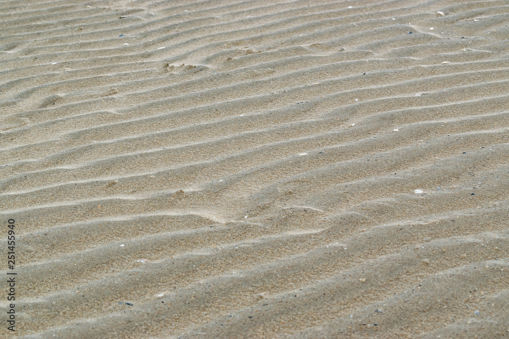 Fototapeta premium A sandy pattern made by a sea wind on the beach.