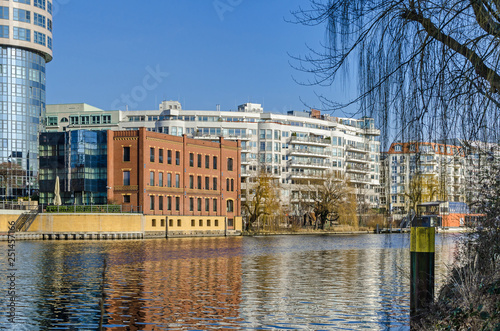Spree river with the building of the Ernst-Freiberger foundation in Berlin