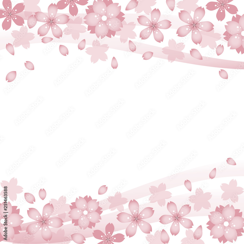 Sakura, cherry blossom border - spring, pastel, flowers background