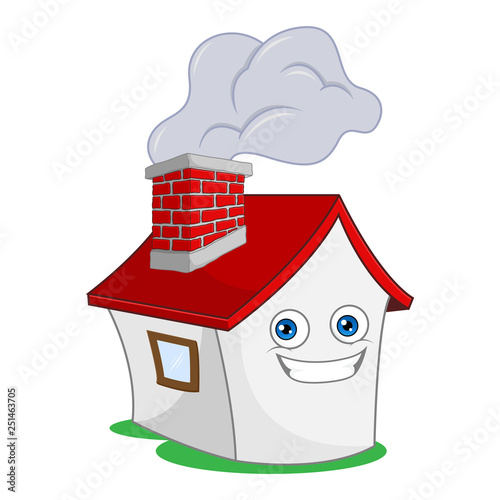 House with smoking chimney