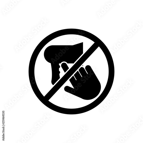 touch hair dryer icon. Element of prohibition sign icon. Premium quality graphic design icon. Signs and symbols collection icon