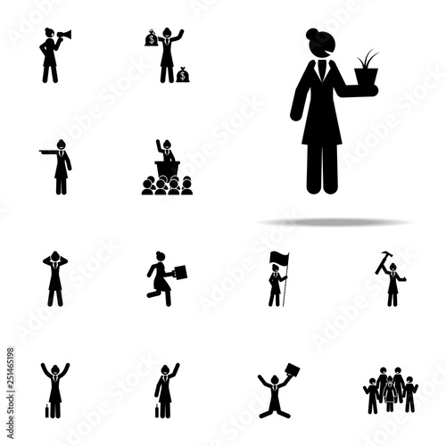 businesswoman, farming icon. businesswoman icons universal set for web and mobile