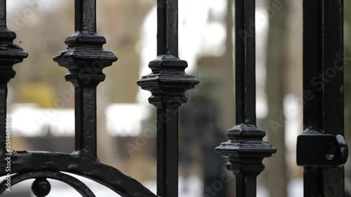 Rod Iron gate close up move