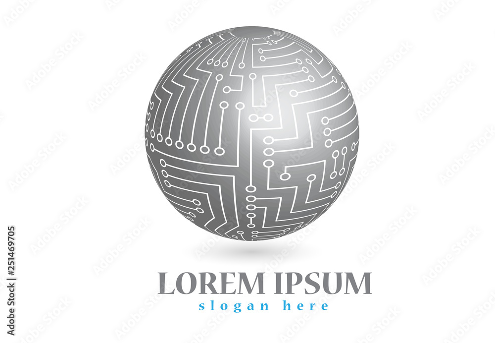 Logo graphic abstract global quantum chip technology Logo graphic abstract global quantum chip technology