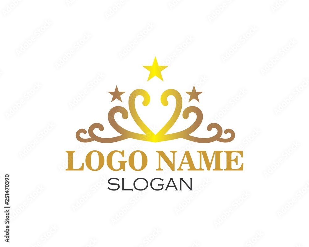 Obraz premium crown logo icon vector illustration