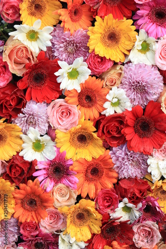 Colorful wedding flower arrangement