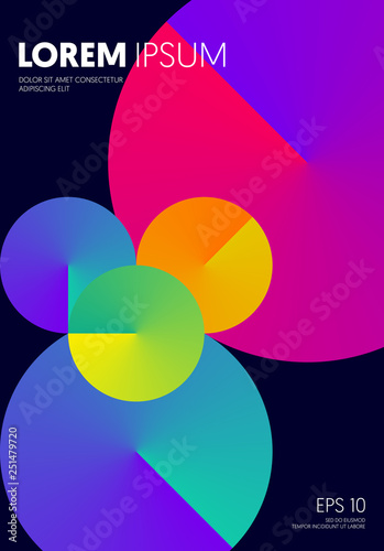 Abstract bright color circle gradient modern futuristic background decorative with geometric shape
