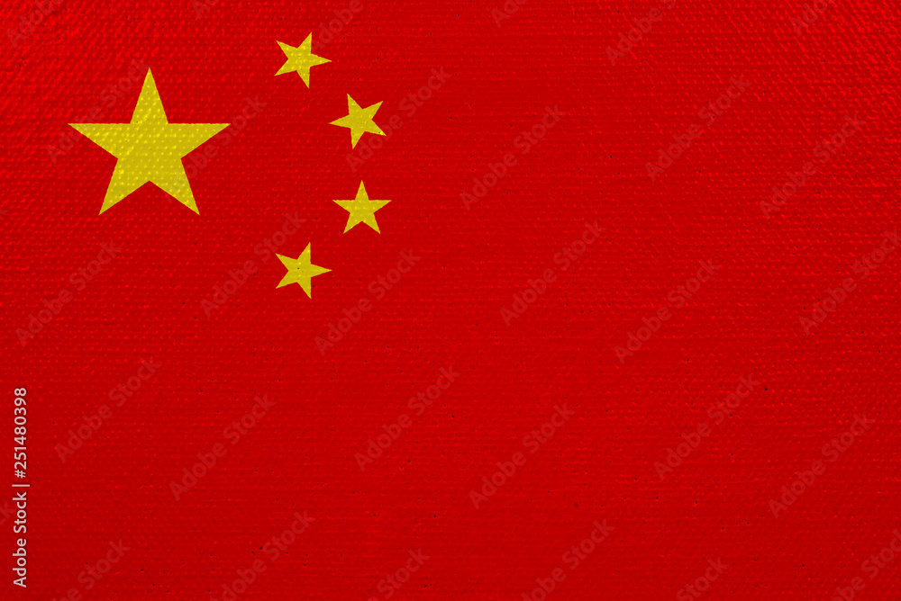 China flag on canvas