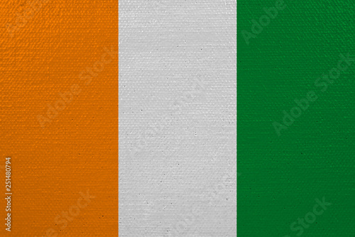 cote d'ivoire - Ivory Coast flag on canvas