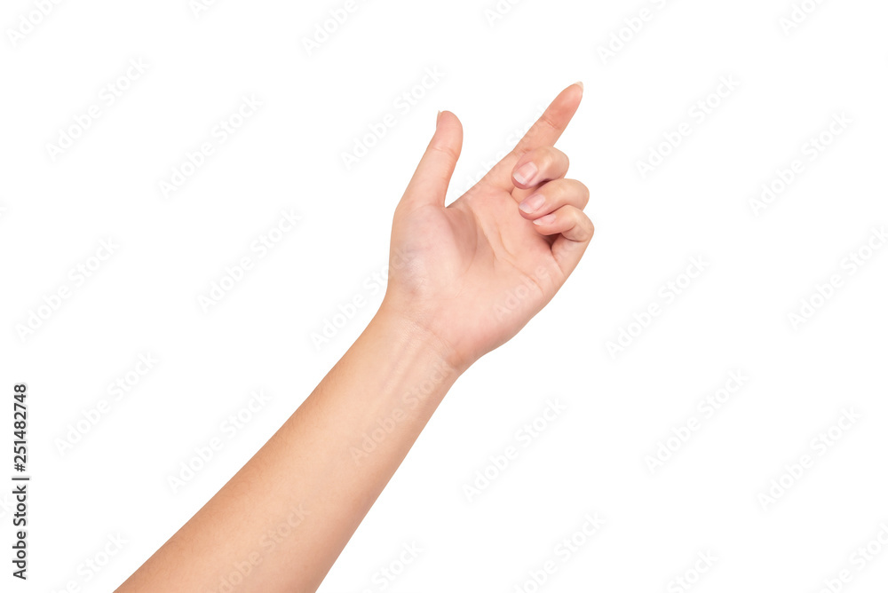 Young woman hand isolated on white background. Young woman hand isolated on white background.
