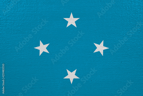 Micronesia flag on canvas