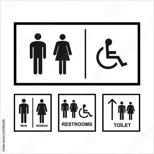 WC toilet sign icon