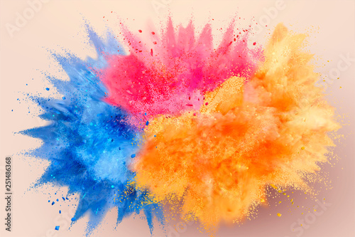 Exploding colorful powder