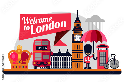 London vector flat style illustration 