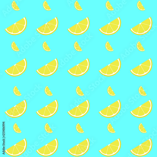Lemon seamless pattern with slice