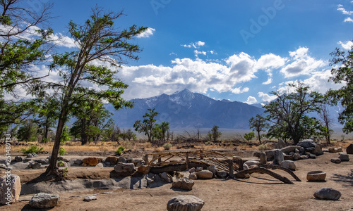 Εκτύπωση καμβά Manzanar National Historic Site Foot Bridge  Eastside of the Sierras in  Califor