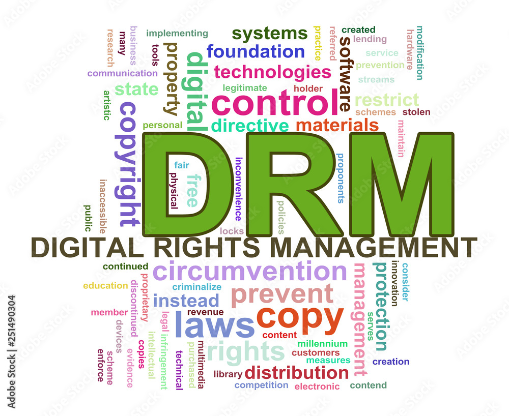 Wordcloud drm digital rights management