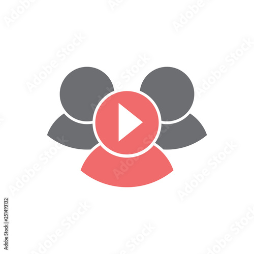 Video blogger community icon on white background for graphic and web design, Modern simple vector sign. Internet concept. Trendy symbol for website design web button or mobile app