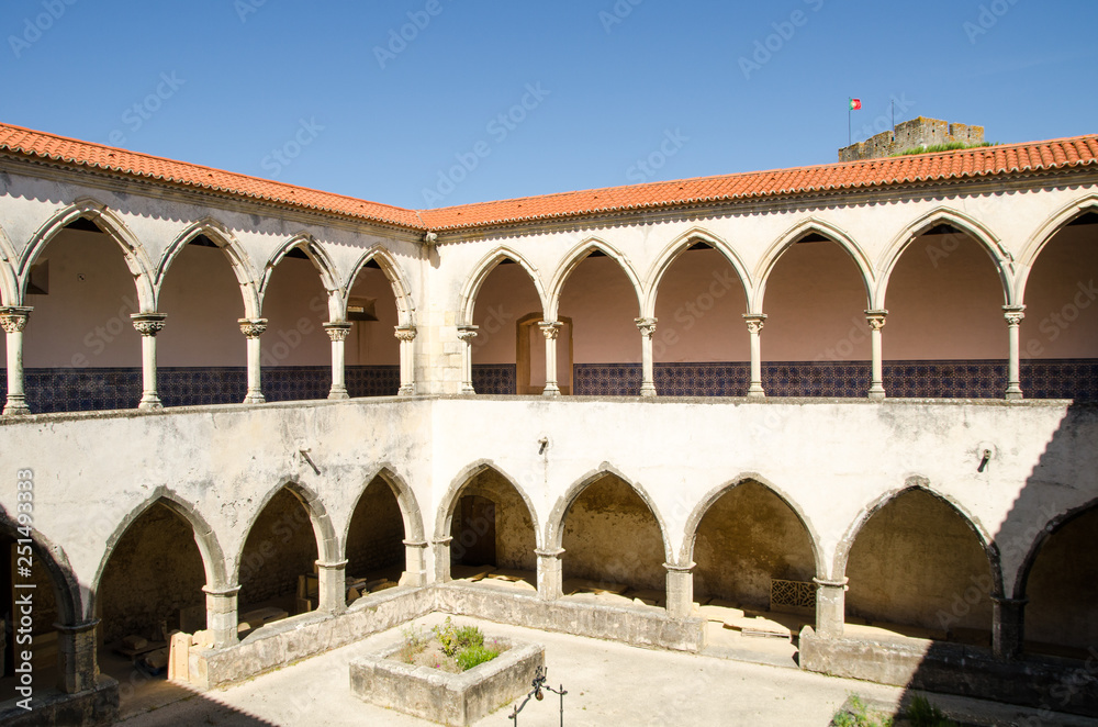 cloister in the convent of christ in tomar, portugal