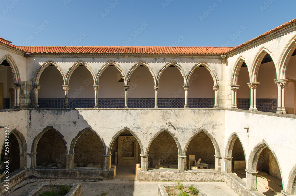 cloister in the convent of christ in tomar, portugal
