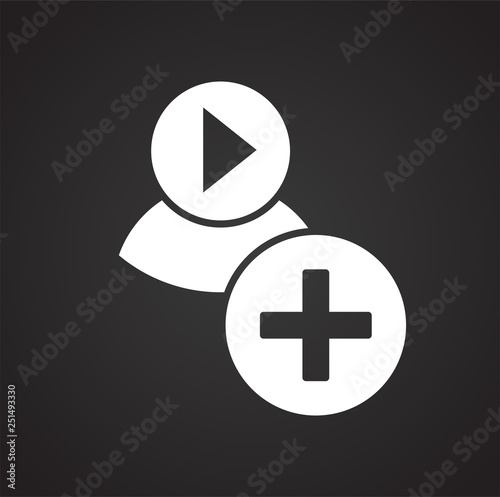 Video blogger community icon on black background for graphic and web design, Modern simple vector sign. Internet concept. Trendy symbol for website design web button or mobile app