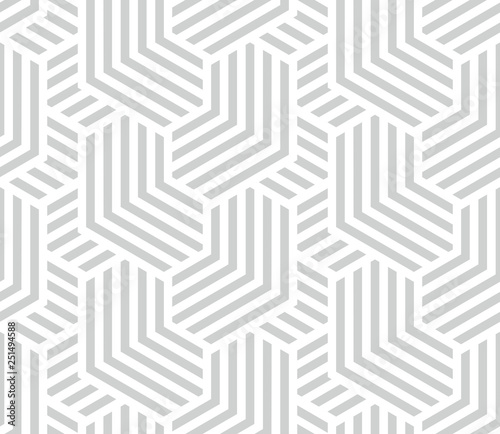 Abstract geometric pattern with stripes  lines. Seamless vector background. White and grey ornament. Simple lattice graphic design.