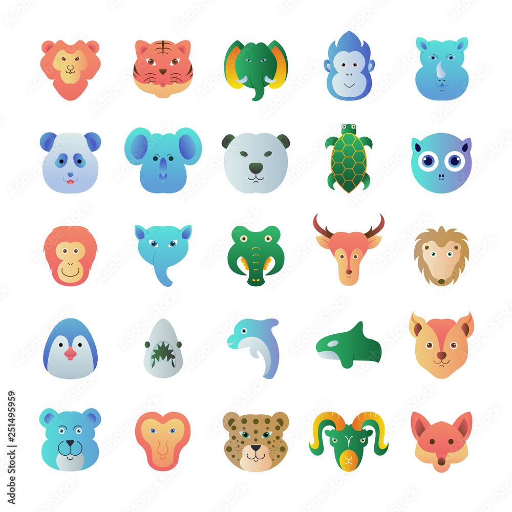 Fototapeta premium wildlife's day icon set