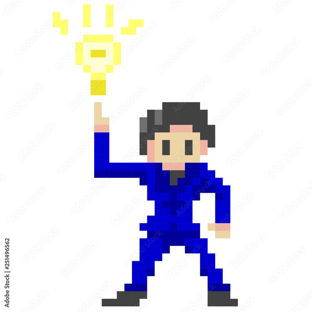 vector business idea concept in pixel art vector business idea concept in pixel art