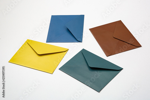 a variety of colored envelopes