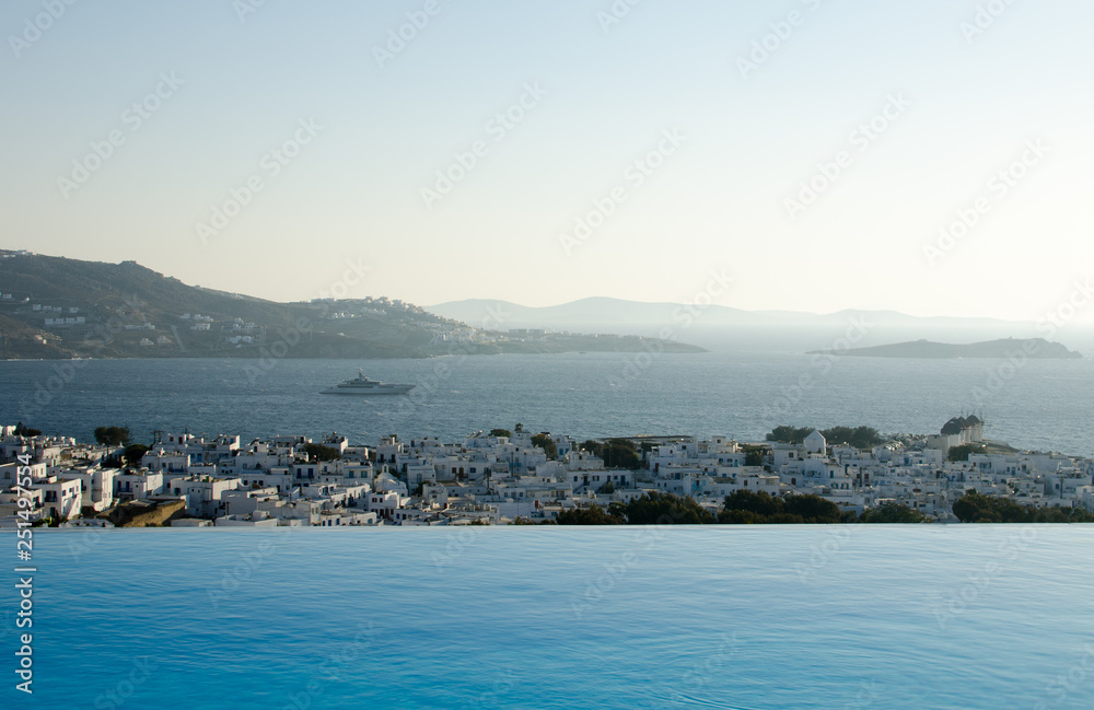 Infinity Pool Overlooking Mykonos in Greece