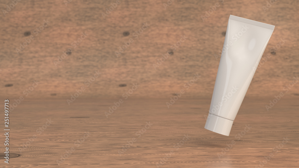 Blank white tube of toothpaste, cream or gel