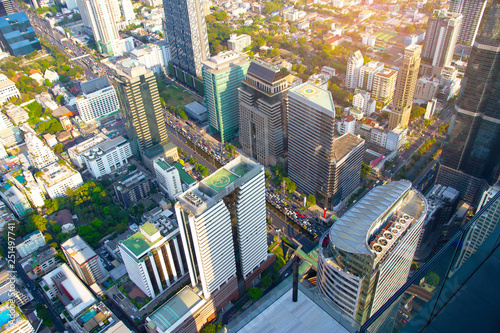 Cityscape skyscraper top view rooftop in Bangkok