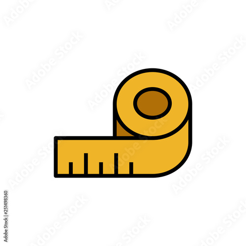 body measuring tape icon. sewing ruler gauge symbol. simple vector graphic