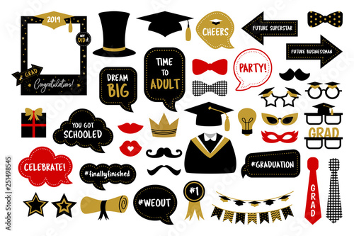 Photo booth props for graduation party photobooth