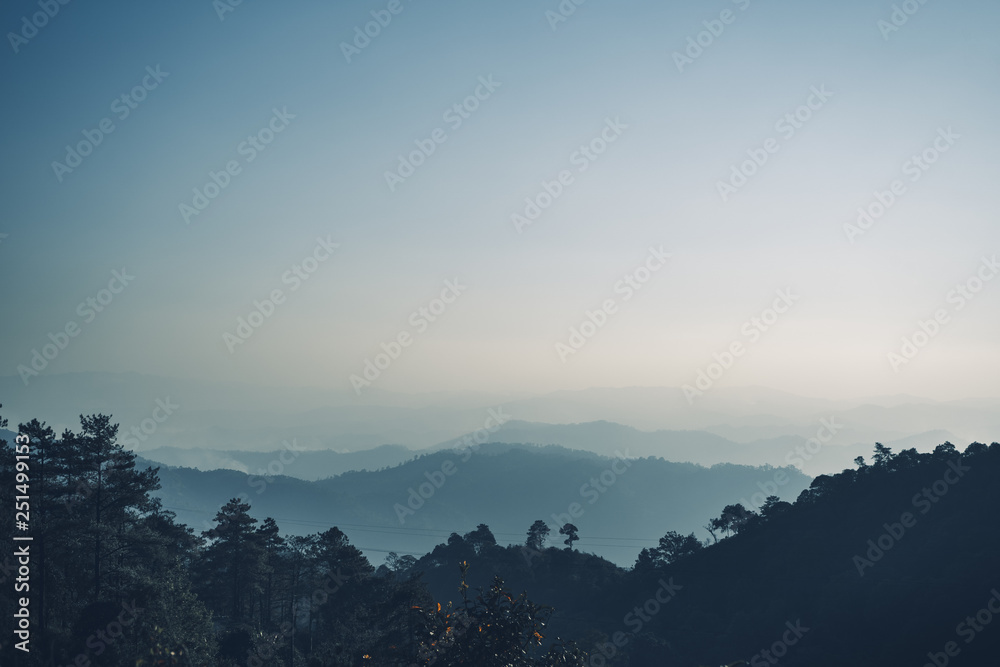 Mountain views and roadside At the country house Light in the evening Mountain views and roadside At the country house Light in the evening