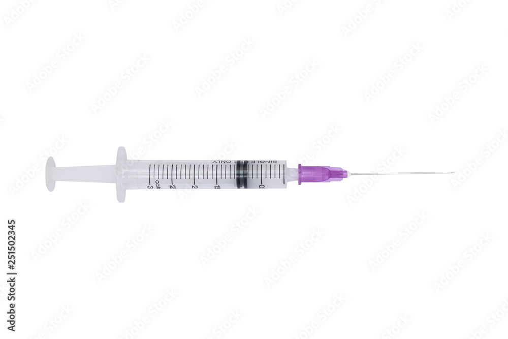 Syringe or injection needle isolated on white background. Syringe or injection needle isolated on white background.
