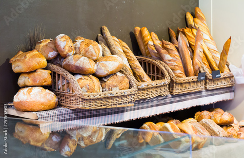 Bread in European bakery