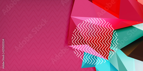 Fototapeta Naklejka Na Ścianę i Meble -  Color geometric abstract background, minimal abstraction design with mosaic style 3d shape