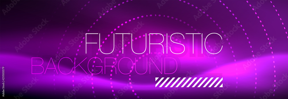 Vector purple neon dotted circle background