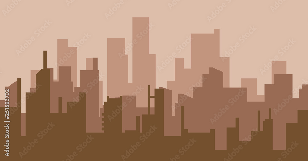 Obraz premium Silhouette of the city