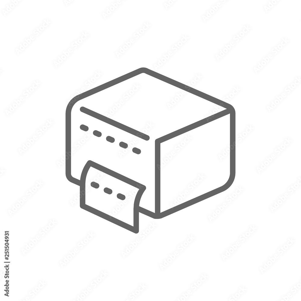 Napkin holder, paper towel dispenser line icon. Napkin holder, paper towel dispenser line icon.